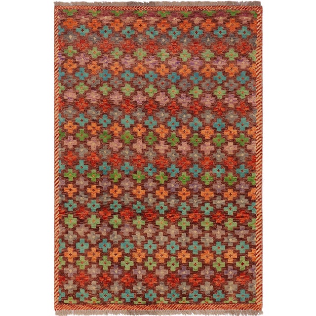 Eclectic Balochi Brown/Rust Wool Rug - 3'3''x4'11'' For Sale - Image 11 of 11
