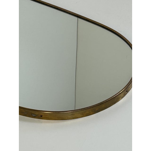 Gold Vintage Mirror with Brass Edge by Gio Ponti, 1950s For Sale - Image 8 of 12