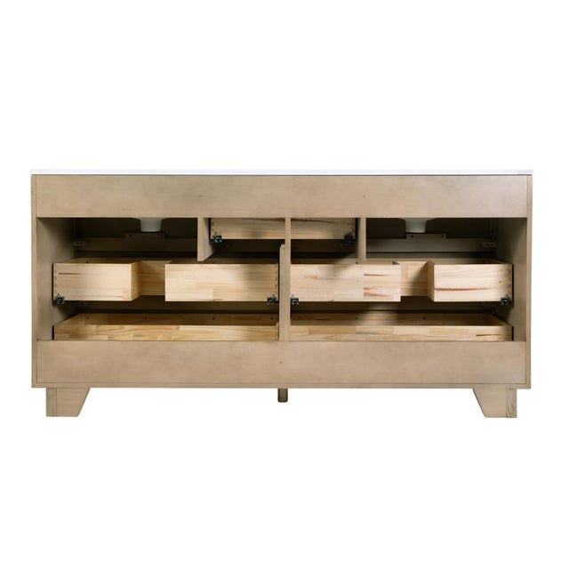 Halmstad 72 in. W Rectangular Wood Double Sink 5 Drawer Bathroom Vanity Set, Blonde Oak For Sale - Image 11 of 11