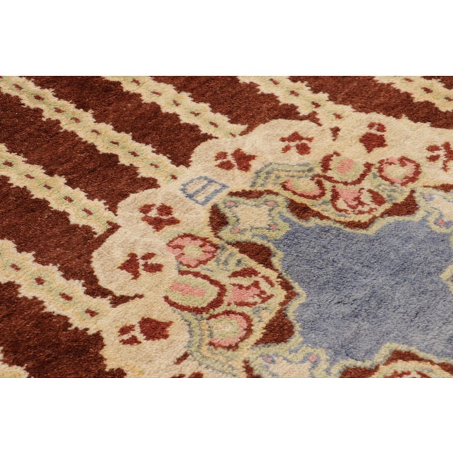 Rug & Kilim Contemporary French Art Deco Style Geometric Brown Wool Rug, by Rug & Kilim, India For Sale - Image 4 of 9