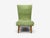 Swedish Mid-Century Modern, Slipper or Lounge Chair, Green Fabric, Beech, Sweden, 1940s An interesting Scandinavian...