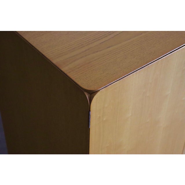 Stunning Modular “Samara” wardrobe in ash wood by Derk Jan de Vries for Maisa, 1970s. The wardrobe is composed as a...