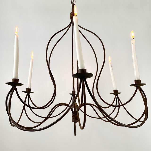 Vintage Wrought Iron Candle Chandelier Chairish