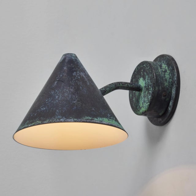 Mid-Century Modern Hans-Agne Jakobsson 'Mini-Tratten' Darkly Patinated Outdoor Sconces - a Pair For Sale - Image 3 of 12