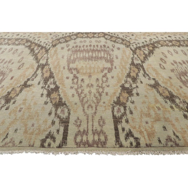 Early 21st Century Vintage Earth-Tone Ikat Rug, 7'9 X 10'00 For Sale - Image 4 of 10