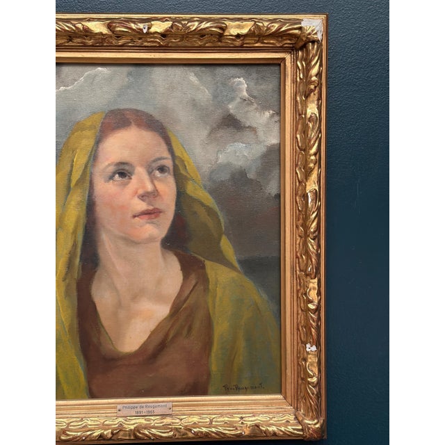 Philippe De Rougemont, Madonna, 1950s, Oil on Canvas, Framed For Sale - Image 7 of 14