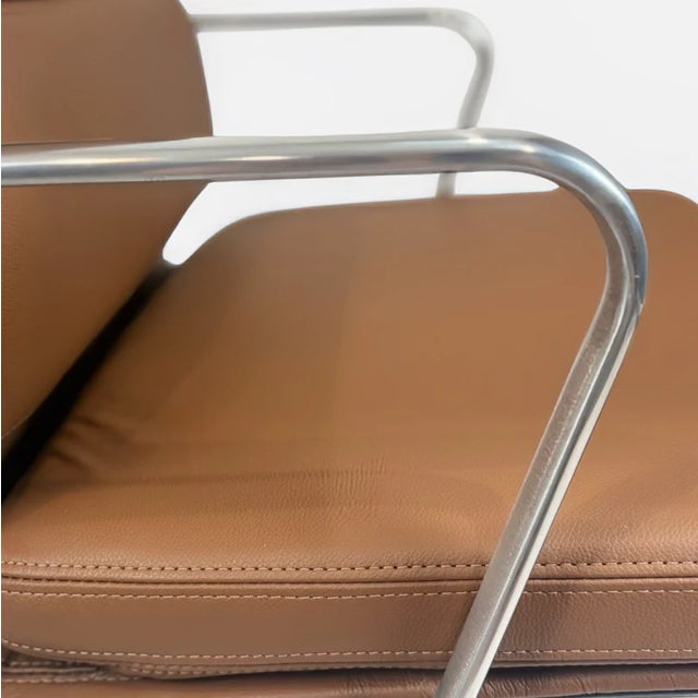 Eames Aluminum Group Soft Pad Management Chair by Herman Miller - Brown Leather For Sale - Image 9 of 10