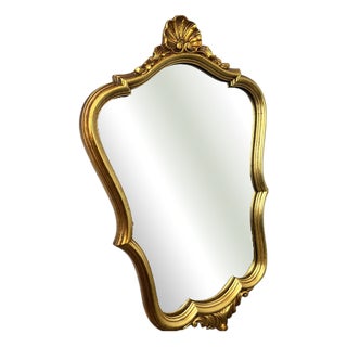 Vintage French Ornate Gilt Wall Mirror For Sale