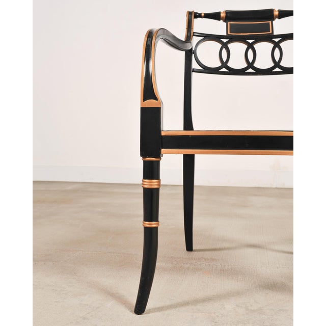 Set of Four Baker “Governor Alston” Cane Ebonized Dining Chairs For Sale - Image 17 of 18