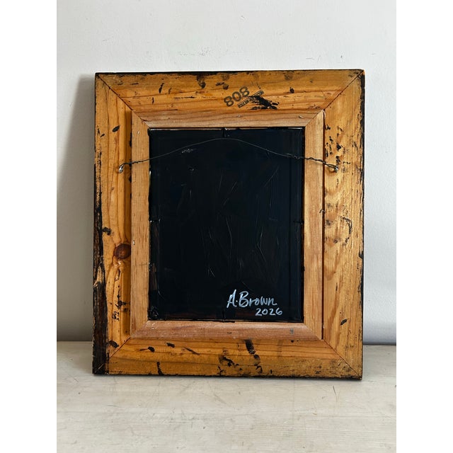 2020s Contemporary Original Alexandra Brown Pop Floral Still Life Oil Painting Chunky Vintage Frame For Sale - Image 5 of 6