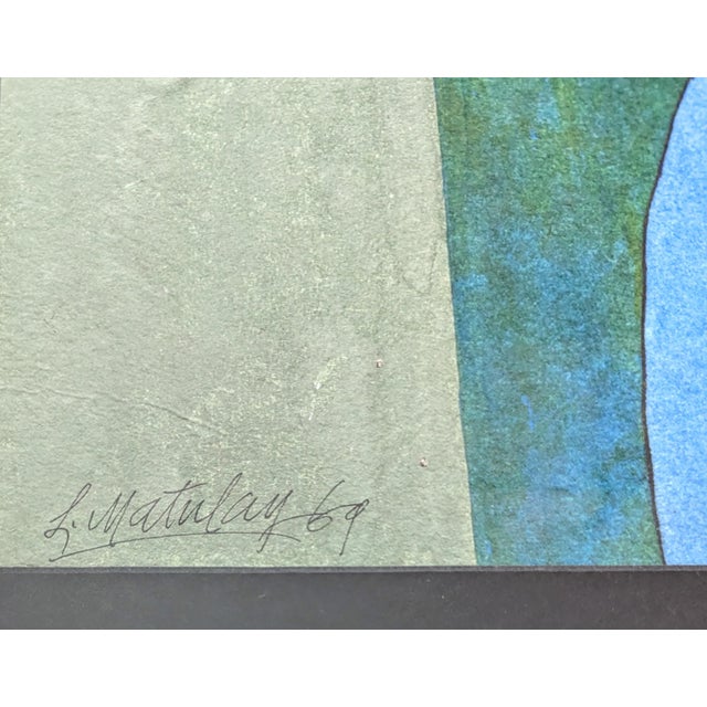 Rare Original Laszlo Matulay Painting "Geometric Nude" | Signed & Dated (1969) For Sale In Portland, OR - Image 6 of 7
