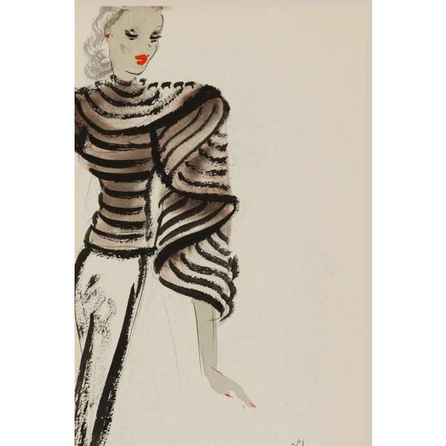 Vintage French Fashion Art Print – Art Deco Couture Illustration, 12" X 16" For Sale In Buffalo - Image 6 of 9