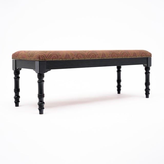 French Pair of French Napoleon III Style Mahogany Upholstered Storage Benches, Circa 1900 For Sale - Image 3 of 9