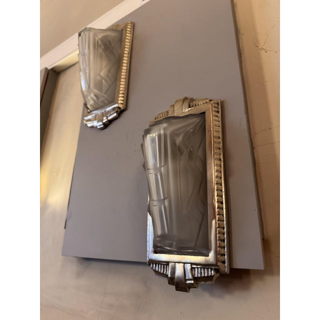 Art Deco Wall Lights from Val Saint Lambert, 1930, Set of 2 For Sale - Image 12 of 18
