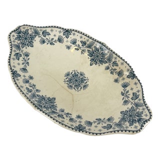 Blue Estrées Plate from U&C Sarreguemines, 1900 For Sale