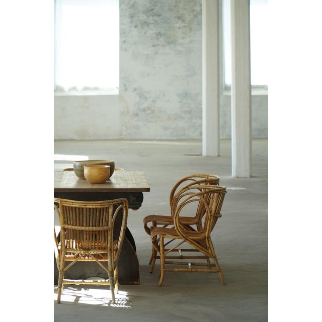 Danish Modern Bamboo Dining Chairs by Robert Wengler, 1930s, Set of 6 For Sale - Image 6 of 18