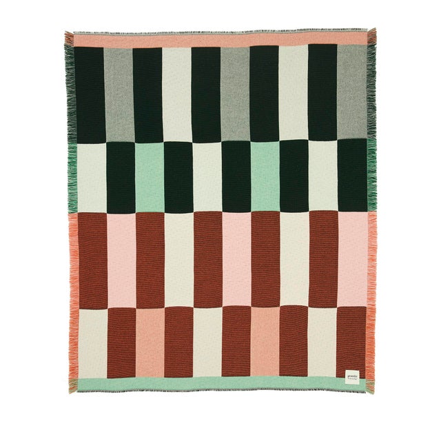 Early 21st Century Dash Blanket in Green and Orange by Granite + Smoke For Sale - Image 5 of 8