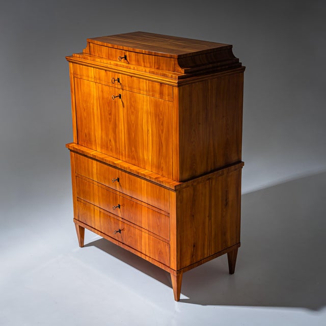 Biedermeier Secretaire Desk in Cherrywood, Germany, 1820 For Sale - Image 6 of 15