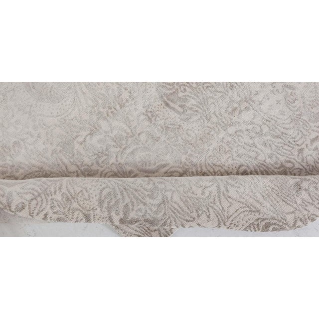 Contemporary Damask Gray With Taupe Silk Rug "Fernlight" by Doris Leslie Blau For Sale In New York - Image 6 of 8