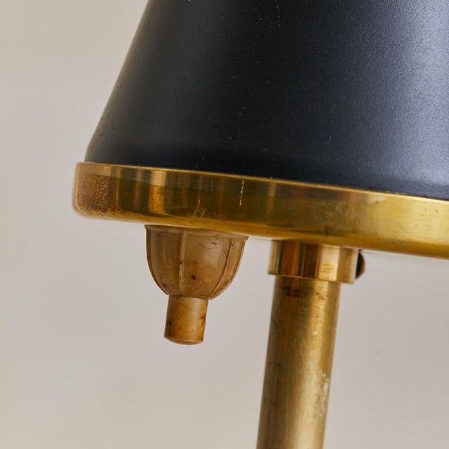 1950s Italian 3-Arm Black Metal Floor Lamp with Opaline Diffusers For Sale In Chicago - Image 6 of 10