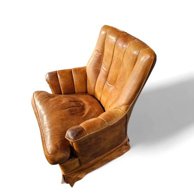 Sheep Leather Club Chair with Magazine Holder, 1970s For Sale - Image 3 of 18