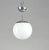Italian Chrome-Plated Iron Pendant with Opal Glass Ball, 1960s For Sale - Image 6 of 9