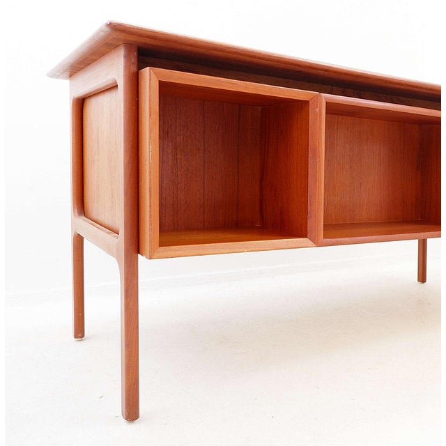 Wood Mid-Century Modern Danish Teak Desk by Erik Brouer for Brouer Furniture Factory, 1960s For Sale - Image 7 of 16