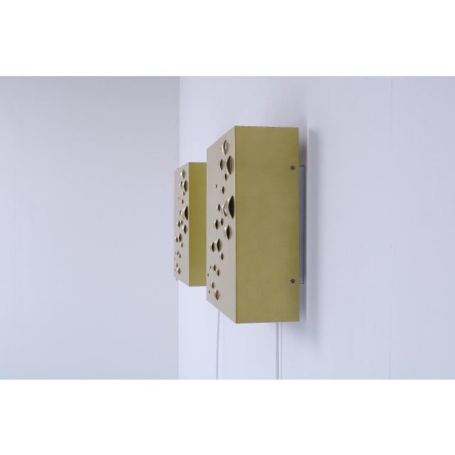 Star Rain C-1627-24 Gold Colored Wall Lamps by E. Jelles for Raak, 1960s, Set of 2 For Sale - Image 12 of 16