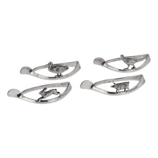 20th Century British Silver Lucky Animals Napkin Rings from Asprey, 1913, Set of 4 For Sale