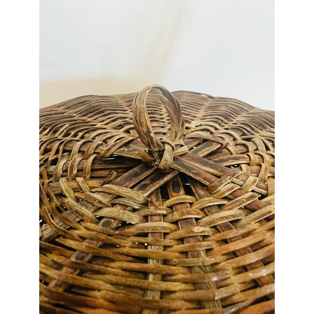 Mario Torres 1980s Oversized Wicker/Rattan Serving Turkey Basket in the Style of Mario Lopez Torres For Sale - Image 4 of 8