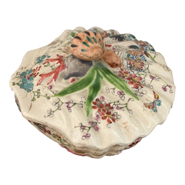 Japanese Satsuma Shell Form Lidded Box For Sale