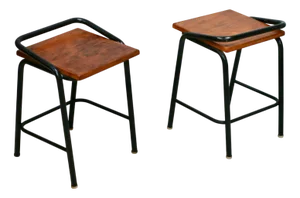Modernist Stools, France, 1960s, Set of 2