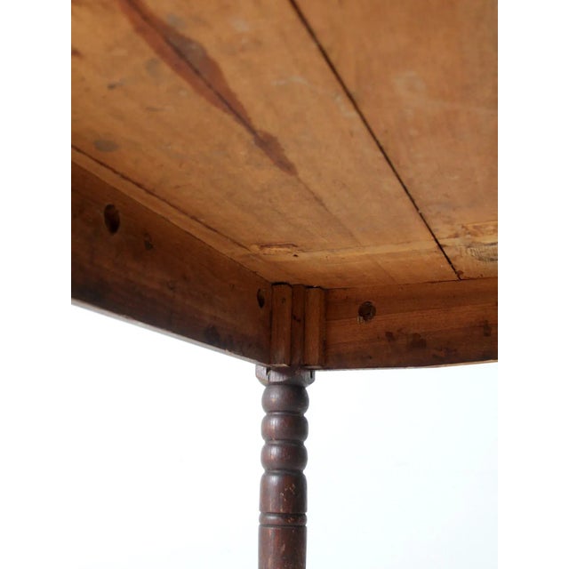 Vintage Wood Harvest Table For Sale - Image 10 of 12