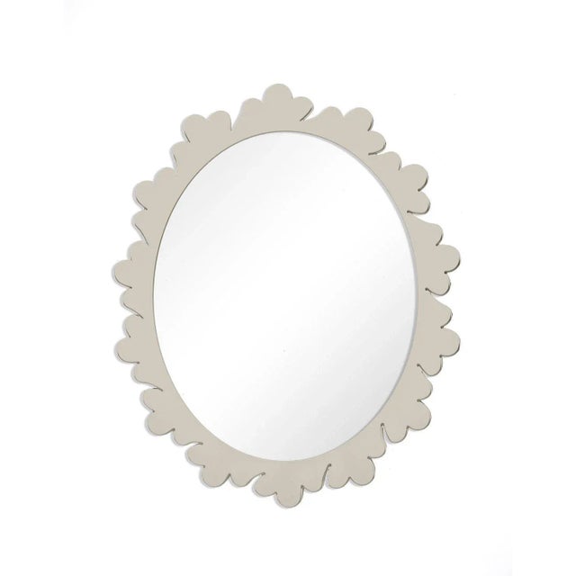 Contemporary Fleur Home Garden District Arabella Oval Mirror in Useful Gray, 42x48 For Sale - Image 3 of 3