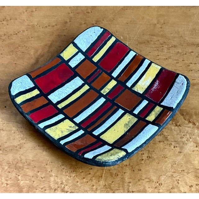 Mid 20th Century Vintage Abstract Ceramic Tile Dish For Sale - Image 5 of 12
