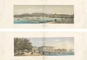 Morel, Illustrations of Geneva, 1850, Prints, Set of 2