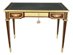 Signed Paul Sormani French Leather Top Bureau Plat Desk