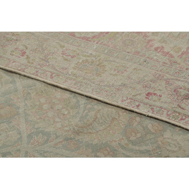 Textile Oversized Distressed Antique Tabriz Rug in Floral Medallion Design - Rug & Kilim For Sale - Image 7 of 7