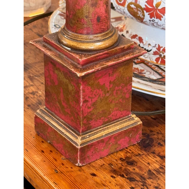 1950s Pair of 1950s Parcel Gilt Column Lamps For Sale - Image 5 of 7