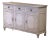 19th Century French Louis XVI Carved Painted Three-Door Buffet With Drawers For Sale