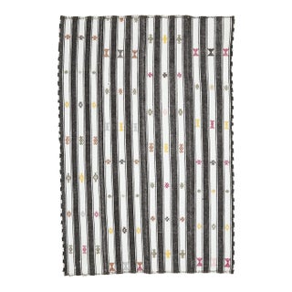 Vintage Turkish Oushak Handmade Wool Cotton White Kilim Area Rug For Sale