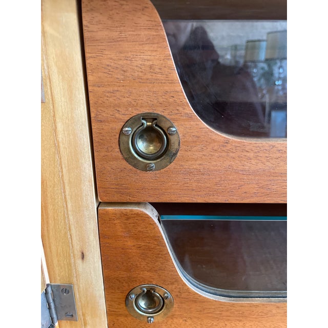 Mid-Century Modern 1930s Vintage Burled Wood Art Deco High Boy Cabinet For Sale - Image 3 of 9