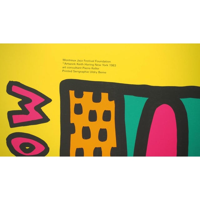 Keith Haring, Swing Yellow, Montreux Jazz Festival, Original Signed Silkscreen Print For Sale - Image 5 of 6