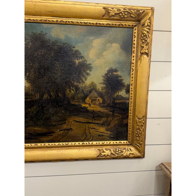 18th Century Oil on Canvas 'Road to the Farm' For Sale - Image 10 of 11