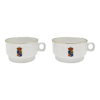 Vintage Villa d'Este Hotel Italy Richard Ginori Coffee Cups - a Pair For Sale