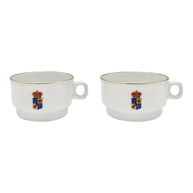 Vintage Villa d'Este Hotel Italy Richard Ginori Coffee Cups - a Pair For Sale