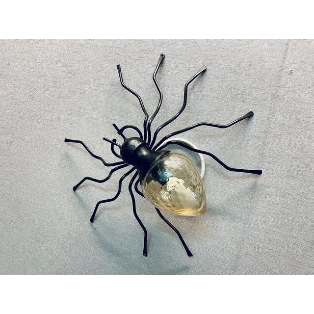 Mid-Century Italian Modern Metal and Glass Spider Wall Lamp, 1950s For Sale - Image 4 of 9