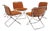 Mid-Century Modern Chairs by Gastone Rinaldi for Rima, Italy 1970s, Set of 4 For Sale