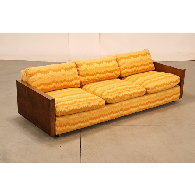 High Quality American Made Thayer Coggin Sofa Designed By Milo Baughman Featuring A Low Profile Form With Three Loose Seat...