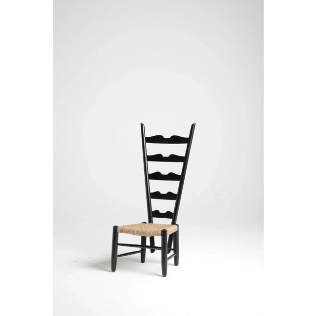 Sculptural Fireside Chairs by Gio Ponti for Casa e Giardino, about 1939. Natural Woven Rush Seat. This piece is attributed...